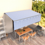 Automaatne varikatus rulooga, 5 x 3 m, sinine/valge