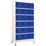 Lukustatav hoiukapp, hall ja sinine, 90 x 40 x 180 cm, teras