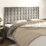 Voodipeatsid 4 tk, helehall, 90x5x78/88 cm, samet