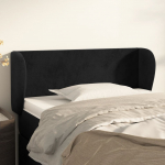 Voodipeats servadega, must, 83x23x78/88 cm, samet