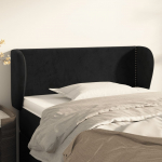 Voodipeats servadega, must, 83x23x78/88 cm, samet