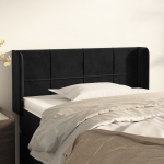 Voodipeats servadega, must, 93x16x78/88 cm, samet