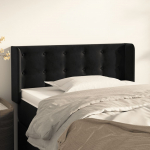 Voodipeats servadega, must, 103x16x78/88 cm, samet