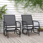 Liuglevad aiatoolid 2 tk, must, 61x76x87 cm, tekstileen/teras