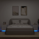 &Ouml;&ouml;kapid LED-valgustusega 2 tk, valge, tehispuit
