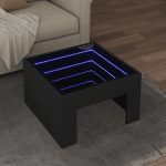 Diivanilaud LED-tuledega, must, 50x50x30cm