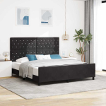 Voodiraam peatsiga must 180 x 200 cm samet