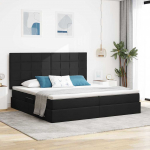 Voodi hoiukohaga ja madratsiga Must 200 x 200 cm Pol&uuml;ester