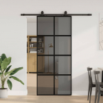 L&uuml;kanduks riistvara komplektiga must 90x205 cm karastatud klaas