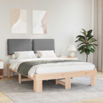 Voodiraam Pehme Peatoega peaga Helehall 140 x 190 cm Tahke m&auml;nd