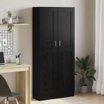 Raamaturiiul Must tamm 82,5 x 30,5 x 185 cm Tehispuit