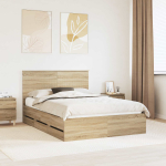 Voodiraam peatsiga sahtliga Sonoma tamm 140 x 200 cm Inseneripuit