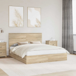 Laos voodi peaga sahtliga Sonoma tamm 160 x 200 cm Tehispuit