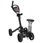 Golfik&auml;ru koos istmega Must 85 x 67 x 114 cm Alumiinium