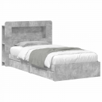 Voodiraam ladustamisega peaga Betoonhall 90 x 190 cm Tehispuit