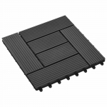 Terrassiplaat 11 tk Must 30 x 30 cm Puitplastik