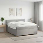 Vedruvoodi madratsiga peatsiga helehall 180 x 200 cm kangas