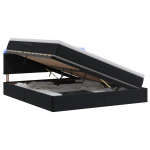 LED-iga voodiraam koos madratsiga Must 140 x 190 cm Samet