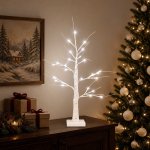 LED-kase-j&otilde;ulupuu 2 tk Valge 10 x 10 x 58 cm Plastmass 48 LED-i