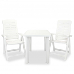 3-osaline bistrookomplekt, plast, valge
