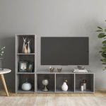 Telerikapid, 2 tk, betoonhall, 107x35x37 cm, puitlaastplaat