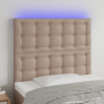 LED-voodipeats, cappuccino, 90x5x118/128 cm, kunstnahk