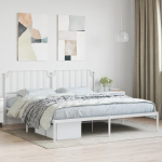 Metallist voodiraam peatsiga, valge, 193x203 cm