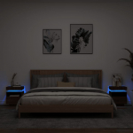 &Ouml;&ouml;kapid LED-tuledega 2 tk, pruun tamm, 40 x 39 x 48,5 cm