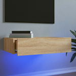Telerialus LED-tuledega, sonoma tamm, 60 x 35 x 15,5 cm
