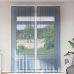 Voile kardinad varrastega taskutega 2 tk, kuninglikult sinised