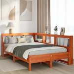 Riiuliga voodi ilma madratsita, vahapruun, 120x200cm, m&auml;nnipuit