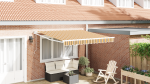 Automaatne sisset&otilde;mmatav varikatus mitmev&auml;rviline triip 350x250 cm