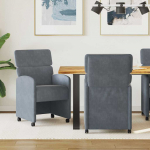 Ratastega S&ouml;&ouml;gi-toolid 2 tk Tumehall 58 x 65 x 98 cm Samet