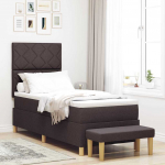 Kontinentaalvoodi madratsiga tumepruun 80 x 200 cm kangas