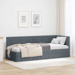 Nurga voodiraam peatsiga Tumehall 80 cm x 200 cm Samet
