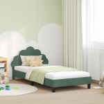 Laste voodiraam peatoega peaga Mere Roheline 80 x 200 cm Samet