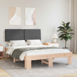 Voodiraam Pehme Peatoega peaga Tumehall 140 x 200 cm Tahke m&auml;nd