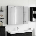 Vannitoa peeglikapp jaoks Must tamm 60 x 14,5 x 50 cm