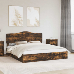 Laos voodi peaga Suitsetatud tamm 180 x 200 cm Tehispuit