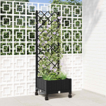 Aia istutuskast trellise ja ratastega Must 40 x 40 x 131,5 cm