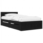 Peatsiga voodiraam Must tamm 80 x 200 cm Tehispuit