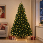 Kunstlik kokkupandav j&otilde;ulupuu 270 cm 600 LED-i Soe valge