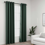 Linase v&auml;limusega pimendavad kardinad 2 tk roheline 140x225 cm