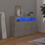 Puhvetkapp LED-tulega, betoonhall, 115,5 x 30 x 75 cm