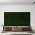 Seinapaneelid 12 tk, tumeroheline, 60 x 15 cm, samet, 1,08 m&sup2;