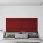 Seinapaneelid 12 tk, veinipunane, 90 x 15 cm, kangas, 1,62 m&sup2;