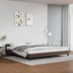 Voodiraam peatsiga ilma madratsita pruun 200x200 cm