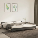 Voodiraam ilma madratsita, tumehall, 200 x 200 cm, samet