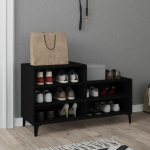 Jalatsikapp, must, 102 x 36 x 60 cm, tehispuit