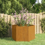 Taimekast, rooste, 60x60x45 cm, corten teras
